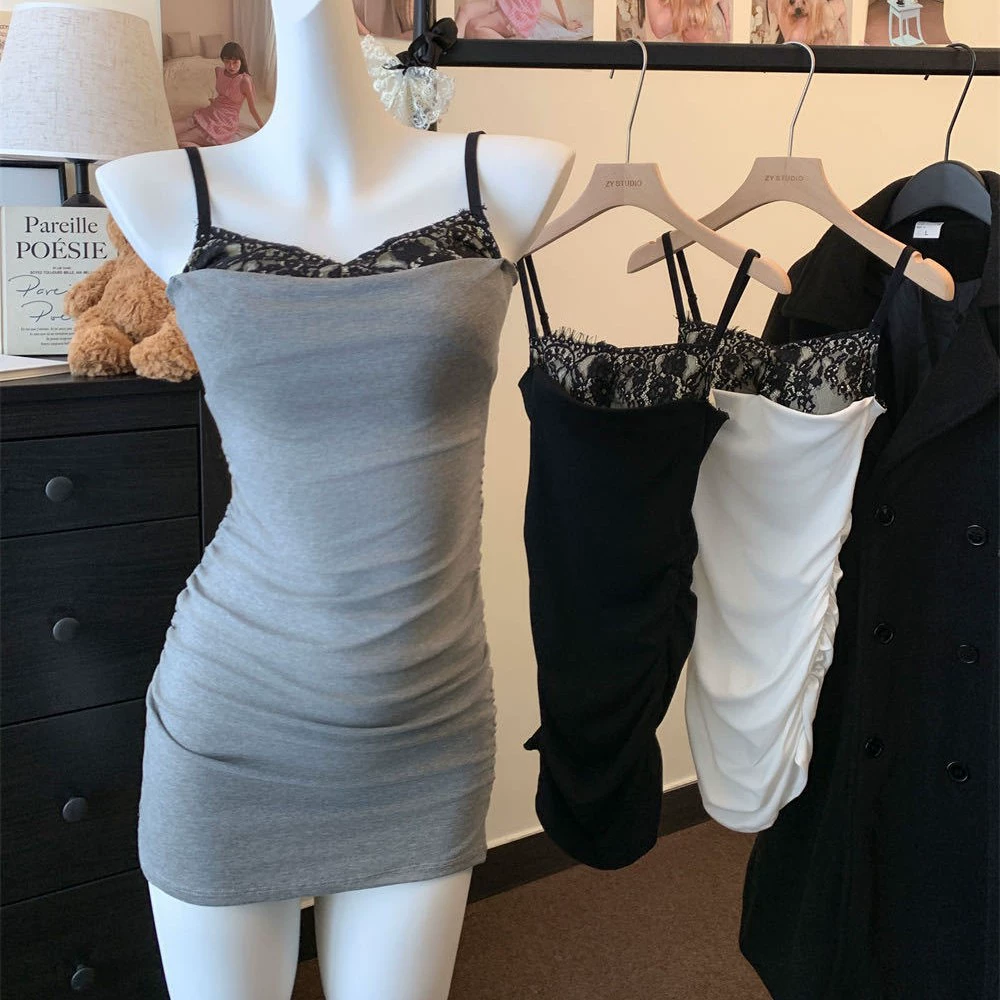 Pure Desire Кружевной лоскутный топ из двух частей с открытой спиной и рюшами, тонкий длинный утягивающий топ для горячих девушек с облегающей юбкой.