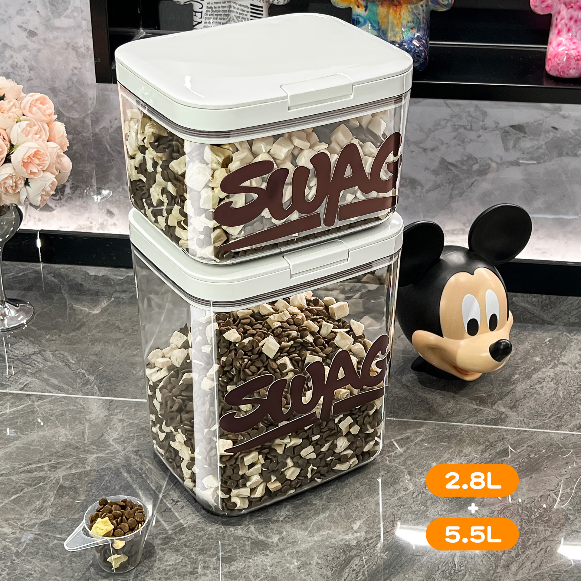 [Press for multiple seals] Small size 2.8L + Large size 5.5L❤️Cat and dog food about 11 pounds