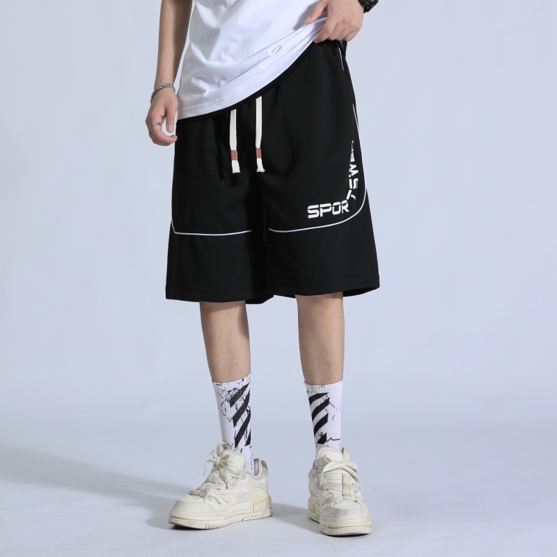 Logotipo personalizable, venta directa del fabricante, pantalones de verano holgados de cinco puntos, pantalones deportivos casuales a la moda para adolescentes.