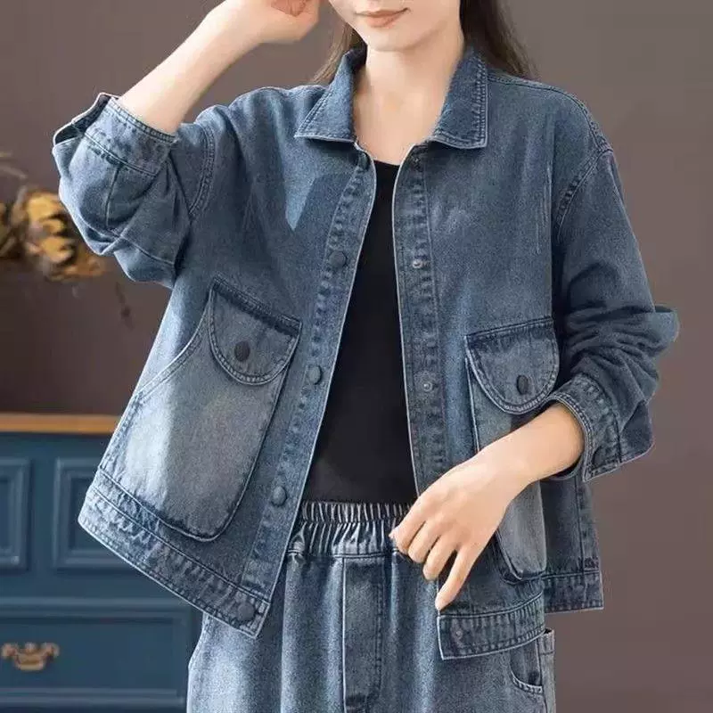 Летняя джинсовая модная куртка, oversize, западный стиль