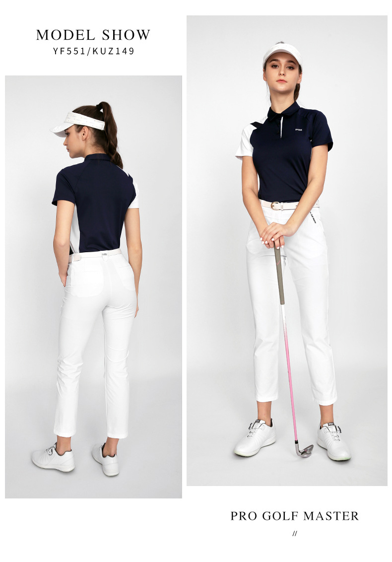 Áo thun golf nữ ngắn tay thể thao thoáng khí nhanh khô — Yf551-màu xanh lá cây, YF551-màu trắng, KUZ149-Màu đen, KUZ149-màu trắng chi tiết 8