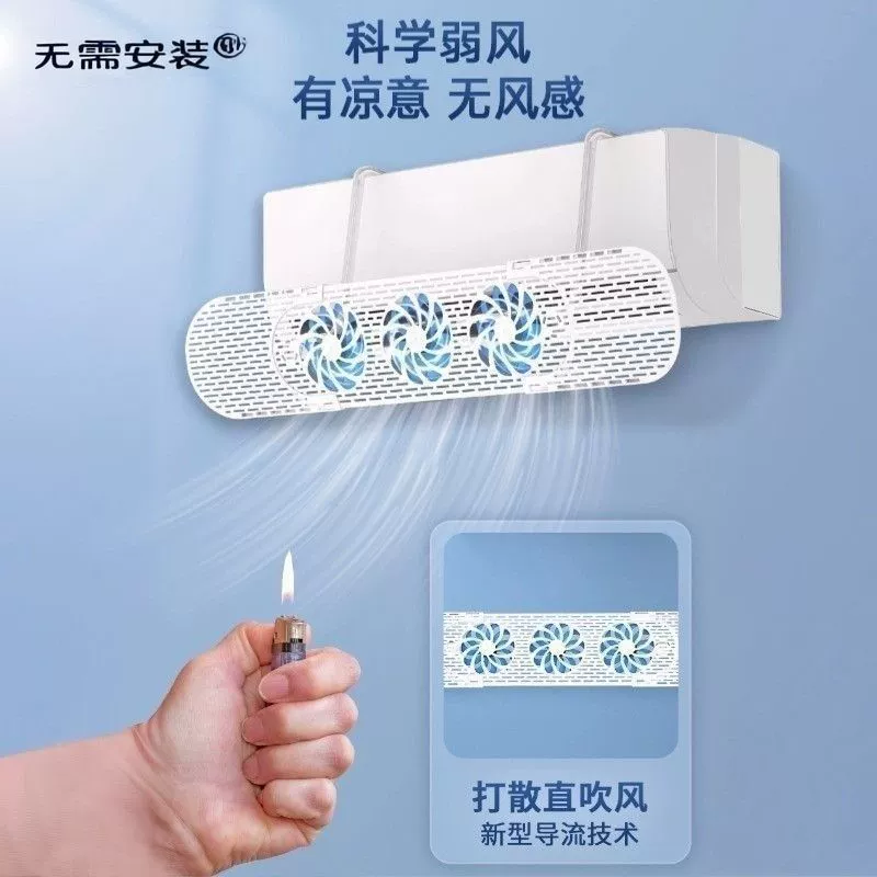 Новый кондиционер с лопастями вентилятора, подвесной тип, защита от прямого обдува, лобовое стекло кондиционера без установки, выдвижная универсальная дробилка льда оптом