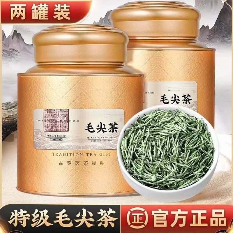 年新茶特级毛尖绿茶 明前信阳高山绿茶嫩芽浓香型罐装500g|undefined