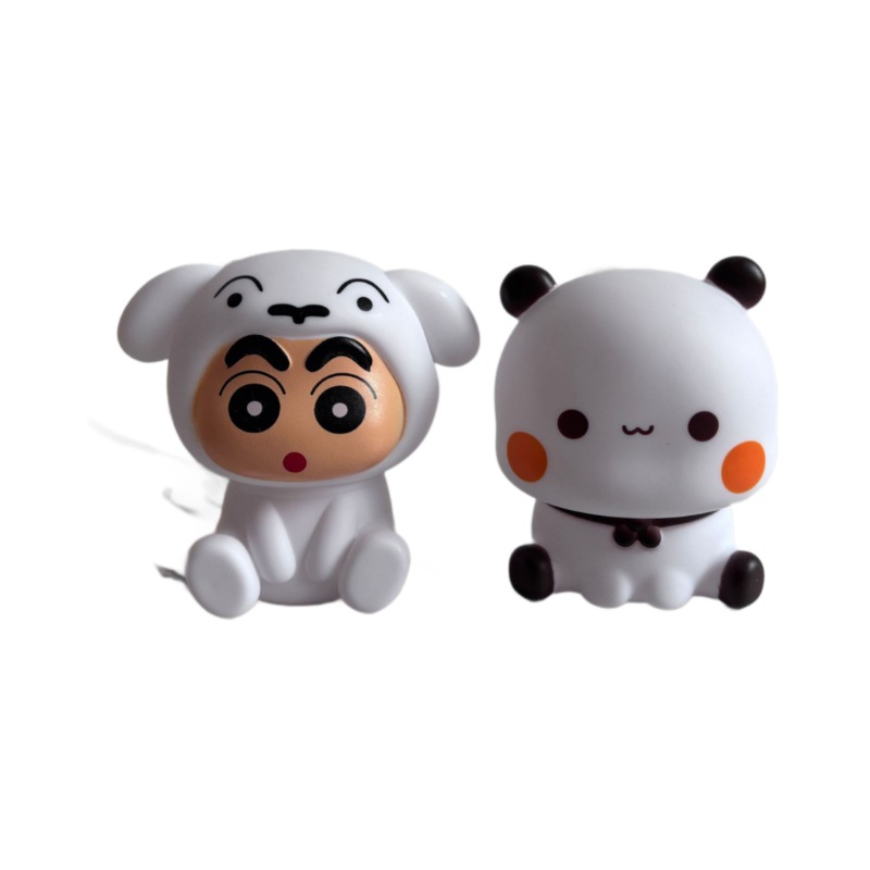 Lámpara de noche junto a la cama Crayon Shin-chan & Little Bear Children's Sleep Sleep Night Light Light Creative Silicone Pat Light