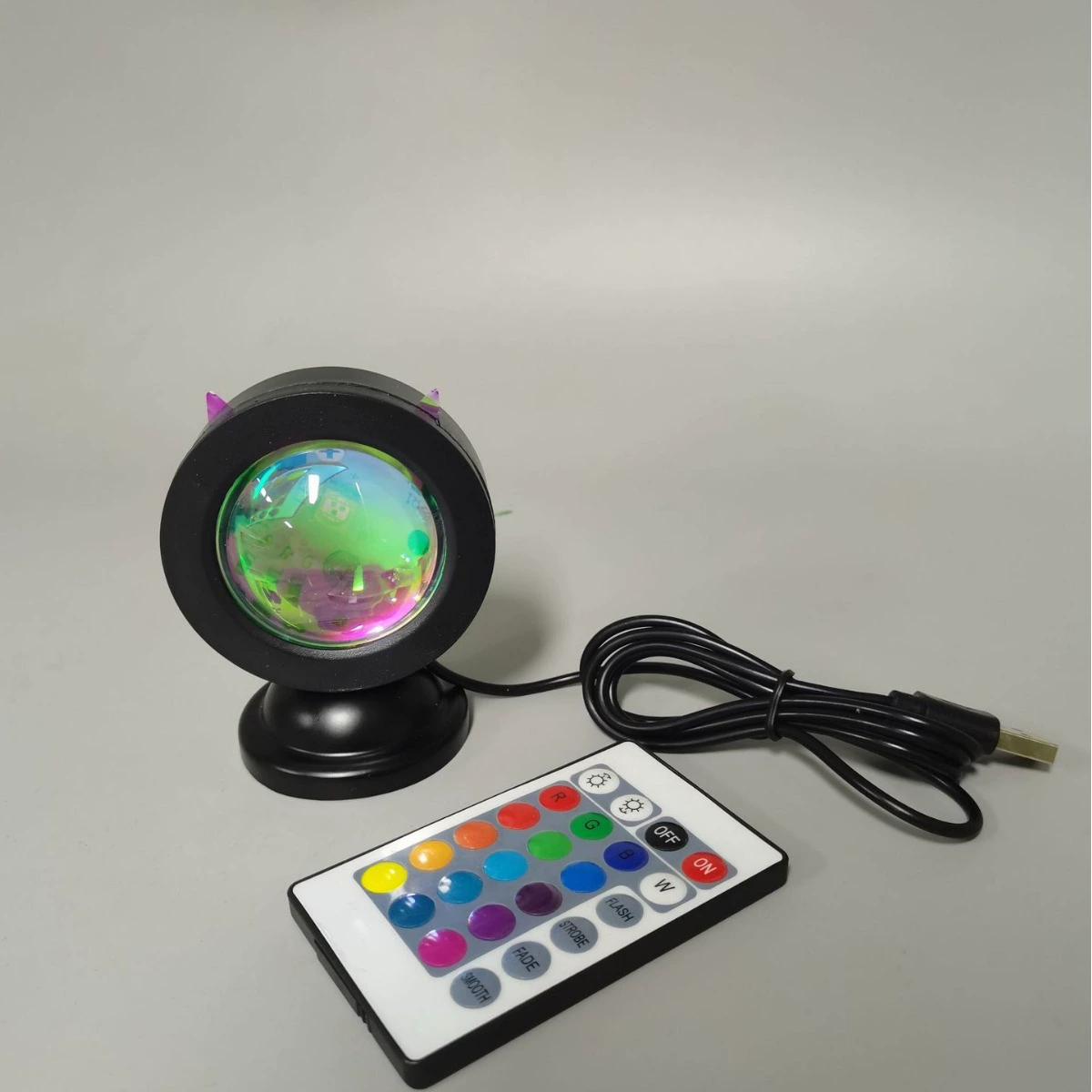 Лампа закатного проектора RGB мини, портативная лампа заката, пульт/16 цветовых режимов, размеры 7.5×7×10 см