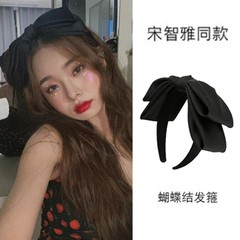 Simple and Elegant Black Double Butterfly Bow Hair Clip for Women, Trendy Face Washing Hair Pin, Headband Hair Accessory for Wholesale