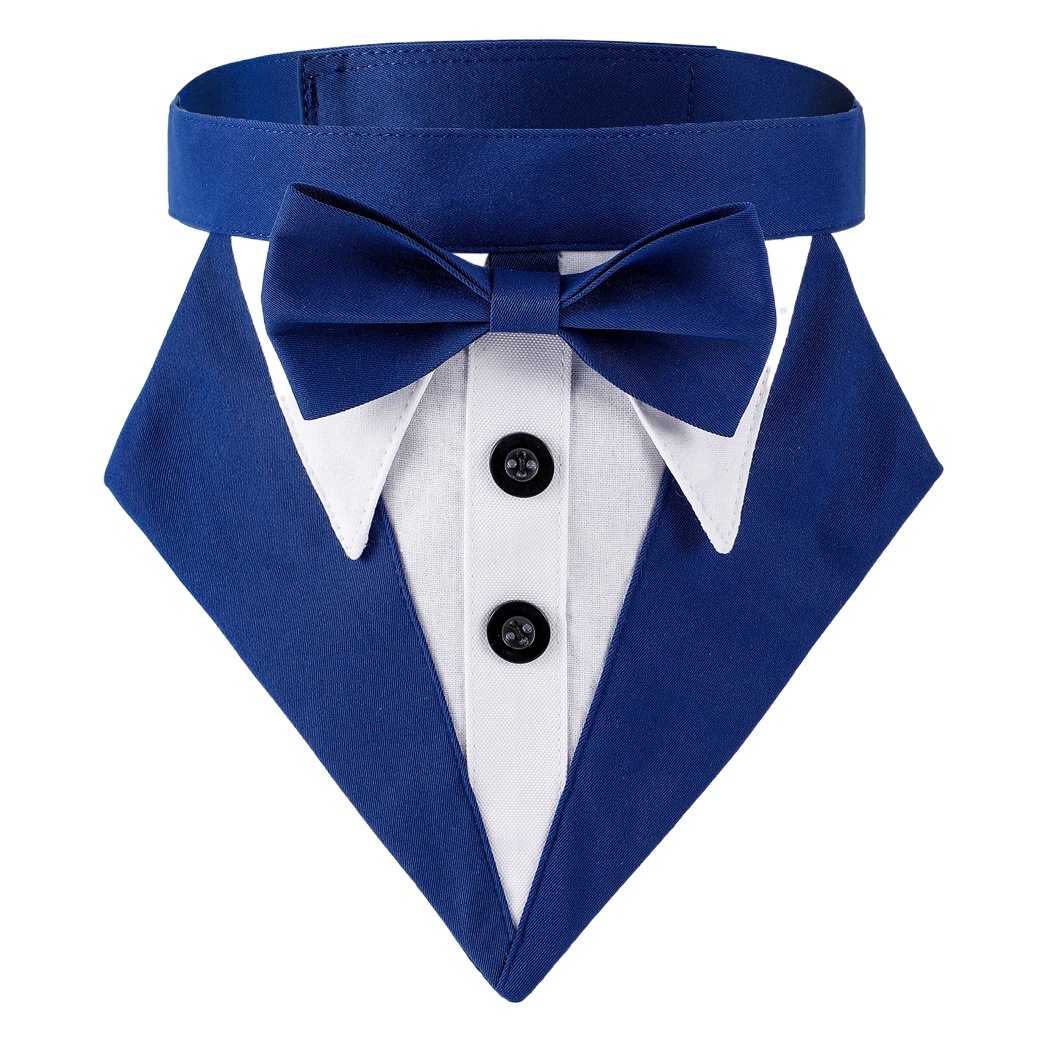 Fábrica en stock transfronterizo nuevo traje de rayas para mascotas toalla triangular guapo Toalla de saliva para mascotas Toalla de triángulo de boda