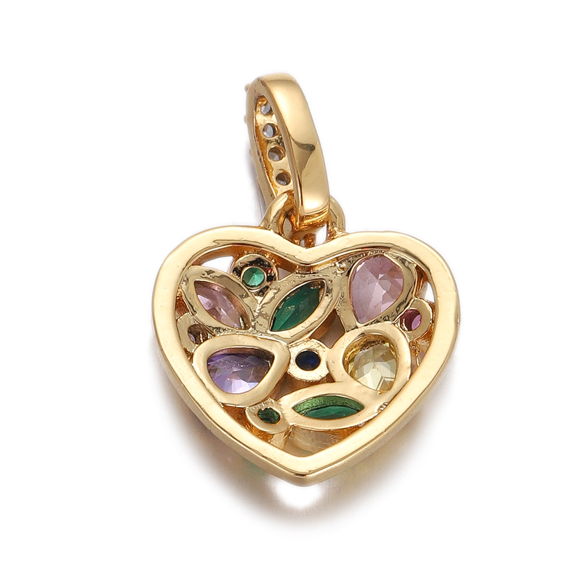 2g Weight Pendant Jewelry Making Type Gold Plated Plating Material Zircon Inlay Material 1 Piece Quantity Casual, Daily Occasion Copper Material Heart Shape Pattern Women's Gender Simple Style Style 1 Piece Copper Zircon Gold Plated Heart Shape Pendant 27