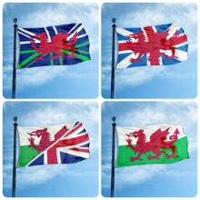3x5FT 威尔士国旗艺术油画英国国旗灵感设计联合杰克设计红龙跨境