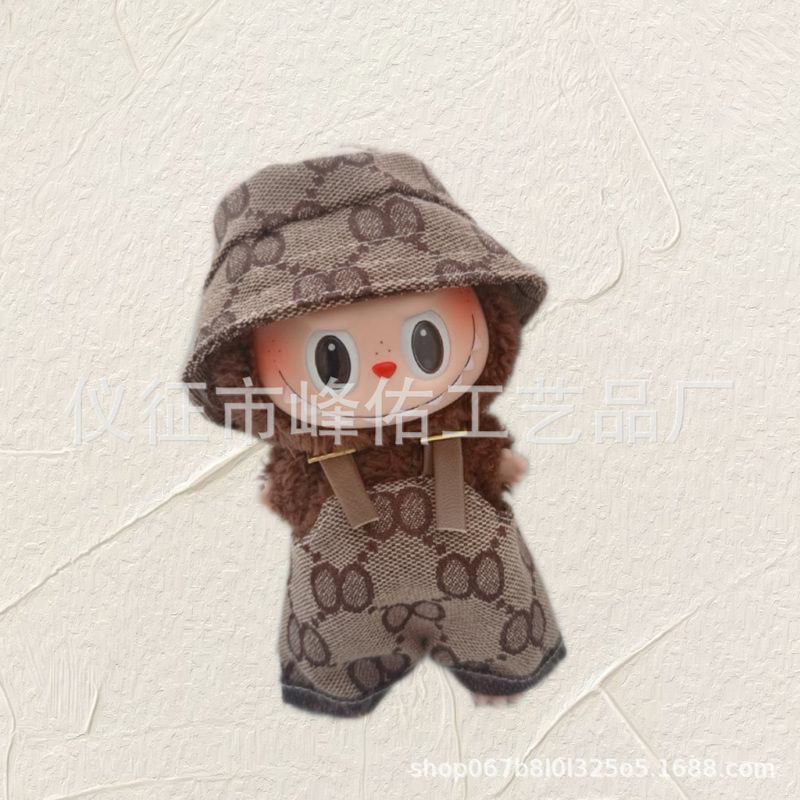 第一世代と第二世代のラブブベビー服 17 センチメートルラブブシッティングパーティー LABUBU 服アクセサリークールキャップオーバーオール|undefined