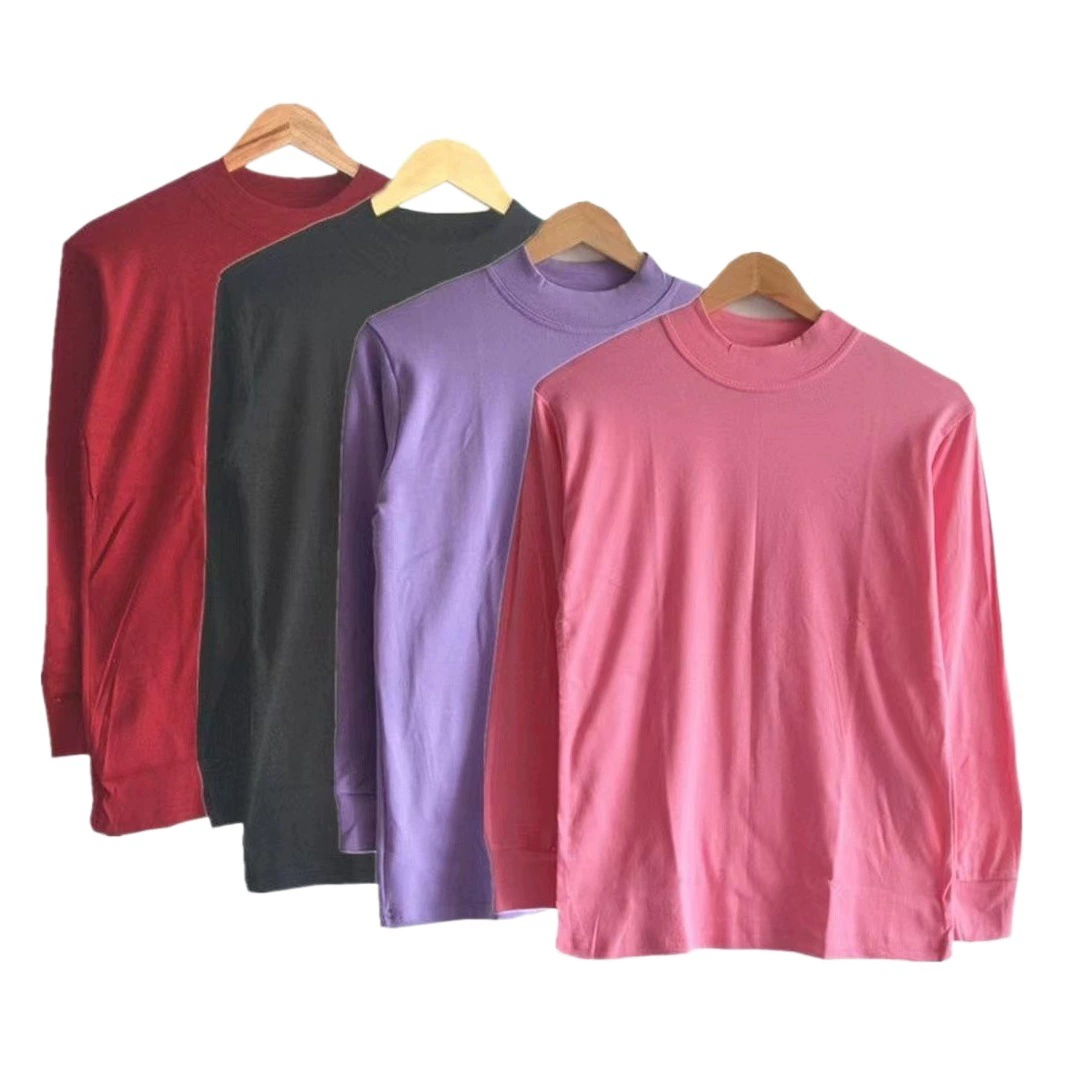 Оптовая весенне-осенняя Женская Осенняя одежда из нехлопка плюс удобрения для женщин среднего и пожилого возраста, хлопковый свитер для матери, нижнее белье с круглым вырезом