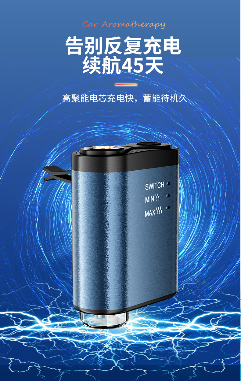New Smart Car-Mounted Aromatherapy Machine, Aluminum Alloy Automatic Fragrance Diffuser, Deodorizing and Freshening Scent Machine