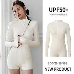尾波冲浪高领泳衣女长袖长裤专业防晒UPF50+连体速干潜水服水母衣