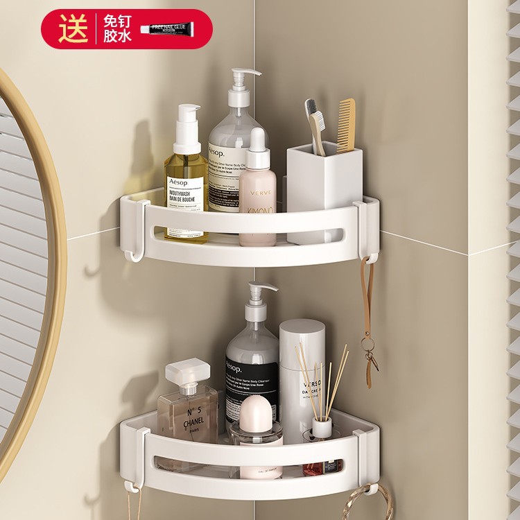 Estante de toallas blancas estantes de toallas sin perforación para el hogar espacio de aluminio para el baño plegable doble barra de toallas