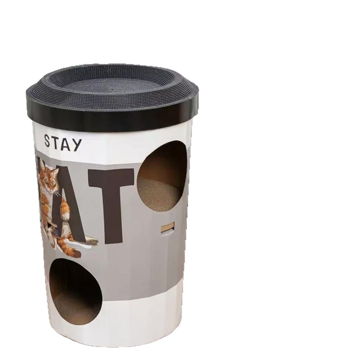 Wholesale cuatro estaciones generales gato gato gato agarrar tablero de té de leche barril de papel corrugado doble capa gato villa garra de molienda no desgaste