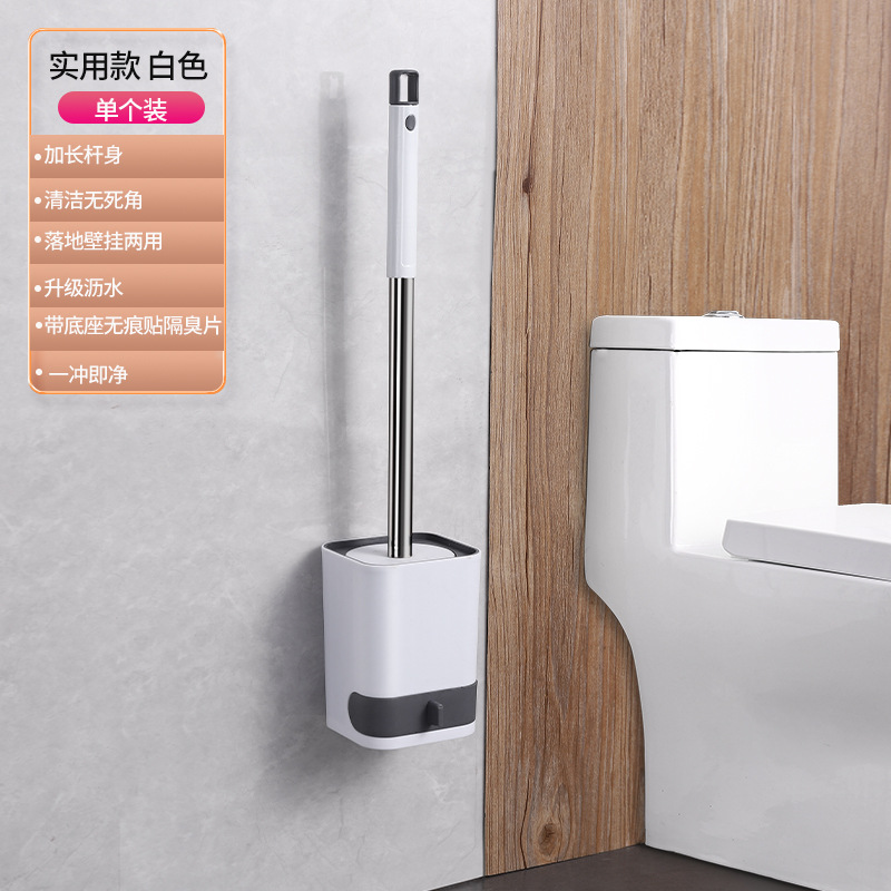 Wholesale cepillo de inodoro de mango largo para hogares sin esquina muerta inodoro 2025 nuevo cepillo de inodoro limpio colgado en la pared
