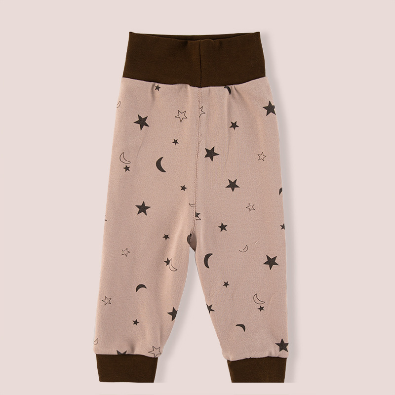 Bebé primavera y otoño ropa de manga larga traje de algodón ropa de bebé niños cintura alta protección del vientre pijamas mameluco del hogar