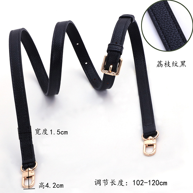 Crossbody with lychee pattern black pin buckle