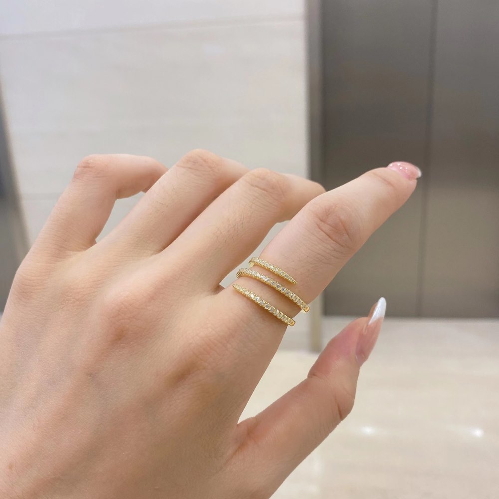 Women'S Gender 925 Sterling Silver Geometric Zircon Open Ring
