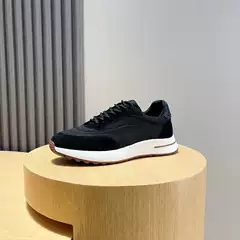 Casual Men's Shoes Genuine Leather Cloth Breathable Flats Lace-Up Lp Trendy Comfortable Sports 2025 Spring New European Station