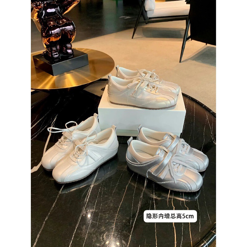Cowhide Version~Grape Ma Style Women's Sneakers with 4cm Hidden Height Increase, Velcro Strap Casual Sports German Training Shoes Cowhide Version~Grape Ma Style Women's Sneakers with 4cm Hidden Height Increase, Velcro Strap Casual Sports German Training Shoes