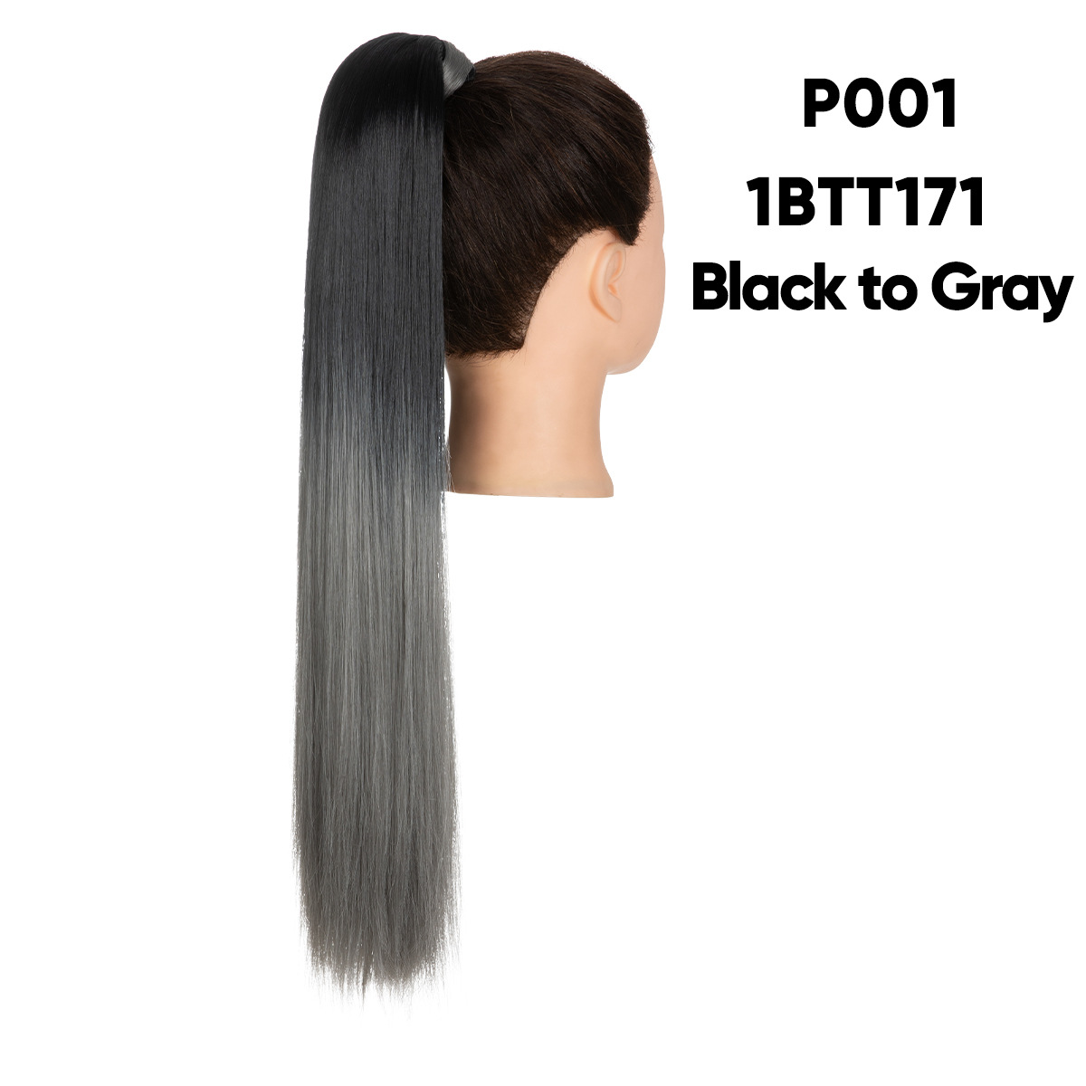 Fabricante comercio exterior peluca europea y americana cola de caballo larga mujer pelo largo liso fibra química seda mate natural enrollado cola de caballo