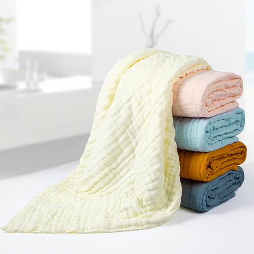 Candy color children's quilt 110*110CM cotton gauze six layers of gauze separate mesh bag baby blanket