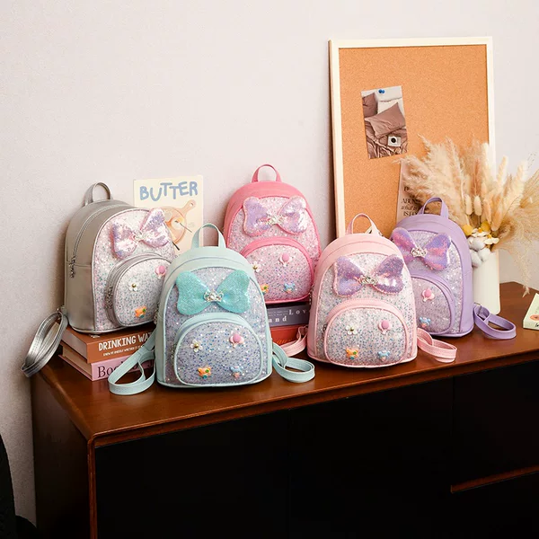 Sequin Children's Small Backpack 2025 Autumn and Winter New Fashion Bowknot Small School Bag Stylish Versatile Girls' Backpack