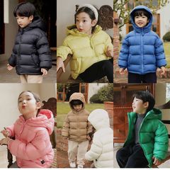 Korean children's down jacket for winter, suitable for small, medium, and large children, unisex baby and kids, thick warm white down bread coat