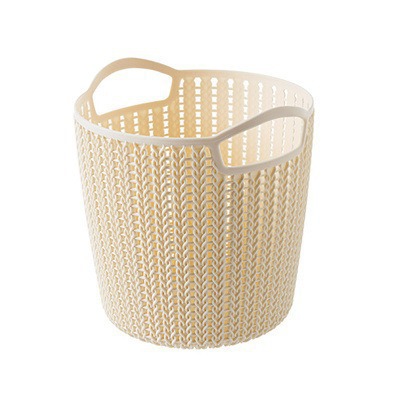 Cesta de Almacenamiento Estilo Ratán de Plástico Calado para Escritorio y Cocina