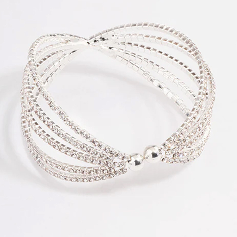 AliExpress Venta caliente rhinestone pulsera de moda europea y americana multi-capa pulsera de alto sentido accesorios pulsera femenina