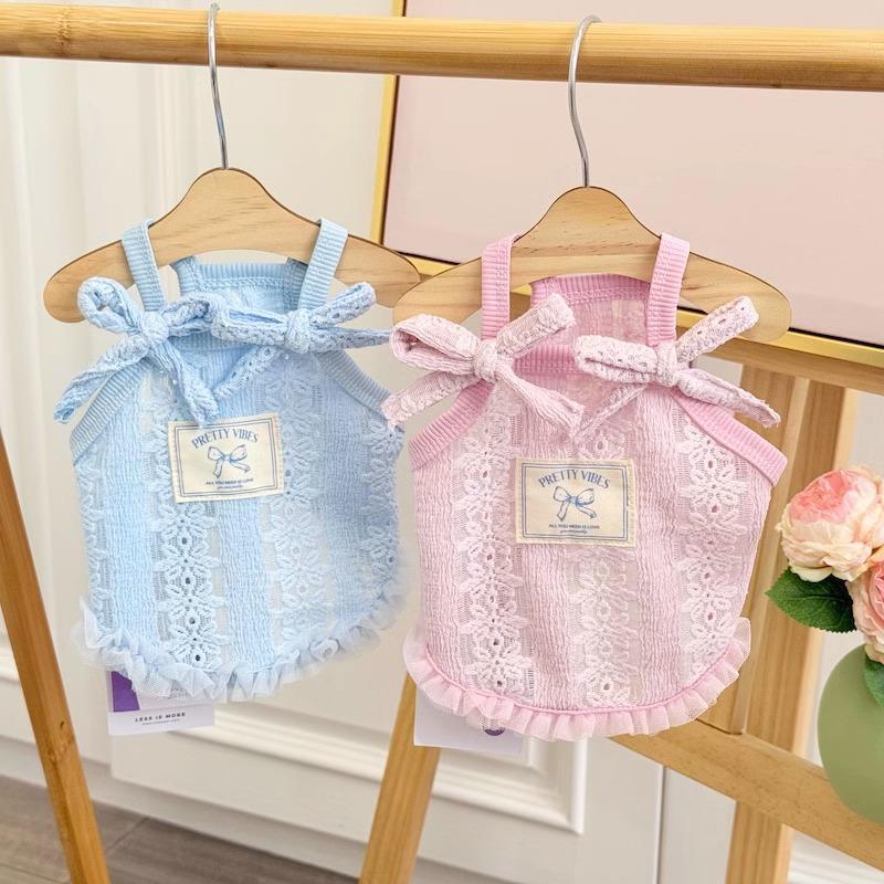 Lace Trim Half-Dress Dog Clothes, Summer Thin Style for Teddy, Bichon, Pomeranian, Small Dogs, Puppies, Cats, Pets, Spring and Summer Lace Trim Half-Dress Dog Clothes, Summer Thin Style for Teddy, Bichon, Pomeranian, Small Dogs, Puppies, Cats, Pets, Spring and Summer