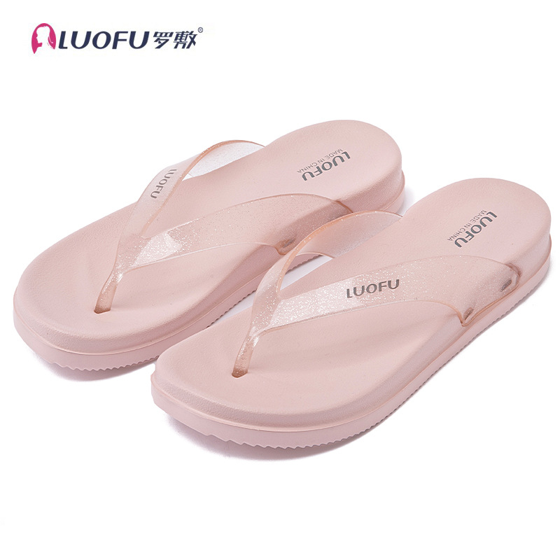 Holgazán de suela gruesa flip-flops zapatos de mujer hogar desgaste al aire libre nuevo verano cuña vacaciones flip-flops zapatos de playa