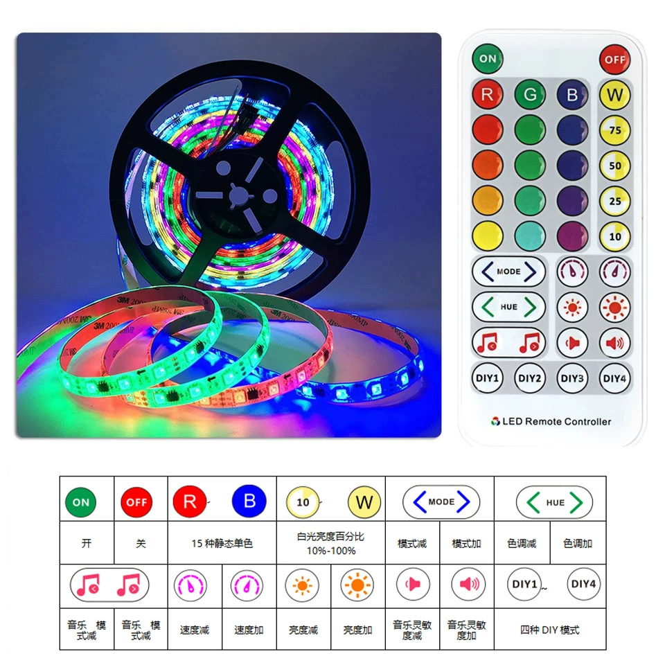 SP613E RGB/SP614 RGBW E Bluetooth Music IR Remote Control APP Lighting and Change LED controller