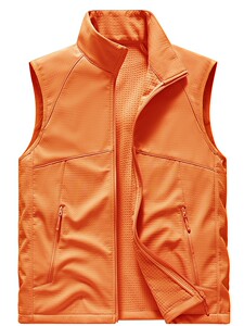 AYM035143 Lightweight Vest Waterproof Windproof Softshell Solid Color Stand-Up Collar Aoyema wholesale