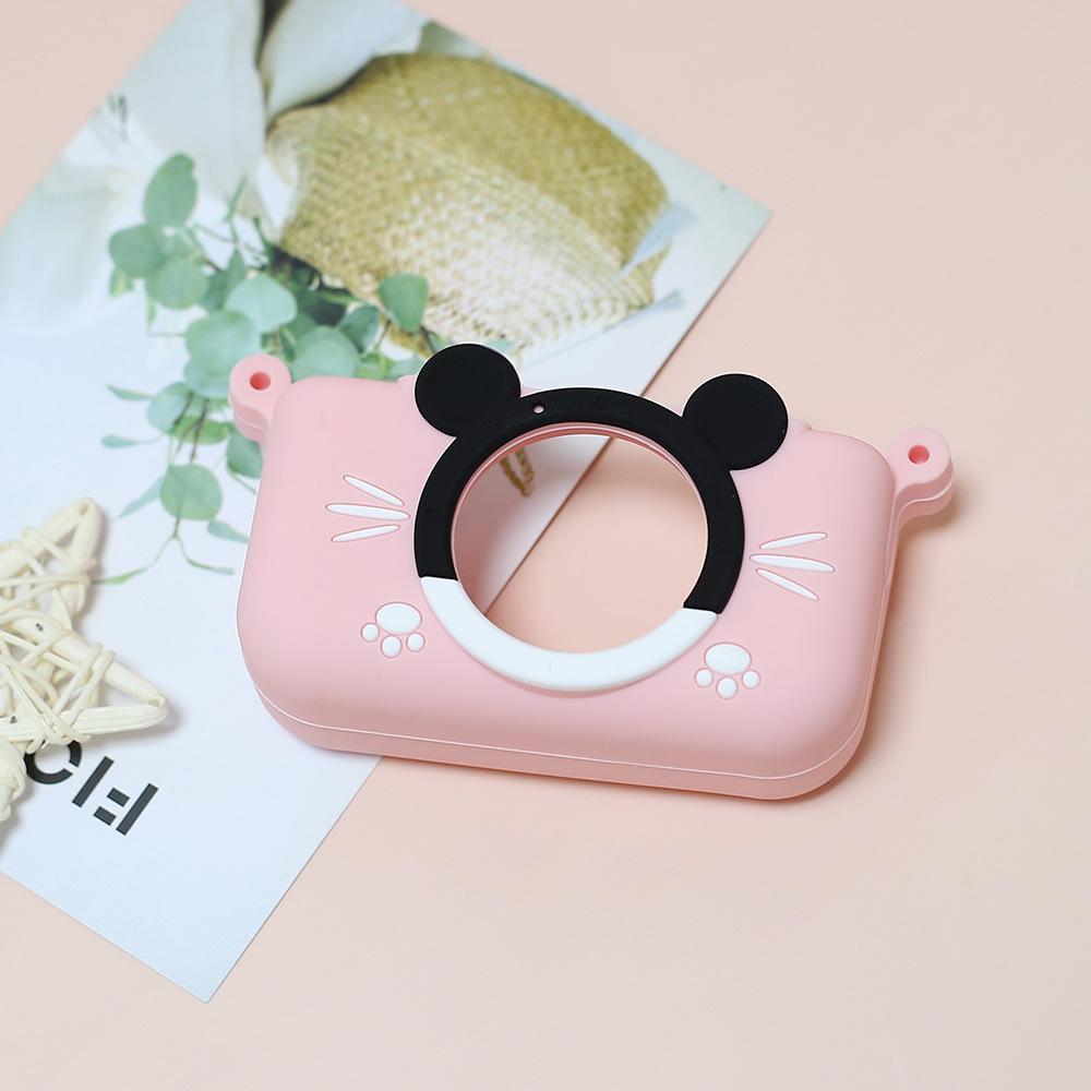 Funda protectora para cámara x2 de silicona para niños Mini gato lindo de dibujos animados Funda de silicona para cámara SLR resistente a la caída y la suciedad