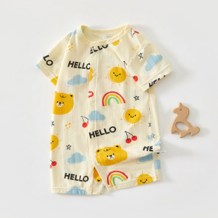 Baby's Clothes Summer Thin Modal Short-sleeved Newborn's All-in-one Boneless Harper Cunny Baby's Summer Climbing Clothes