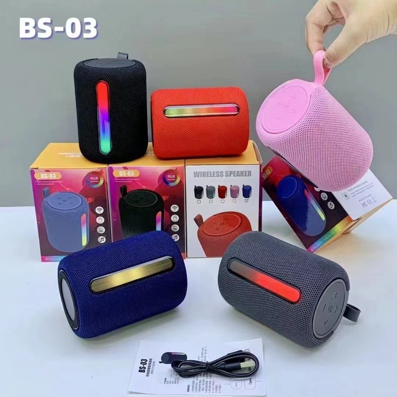 新款BS03户外布艺蓝牙音箱无线重低音炮便携式插卡车载骑行小音响|undefined