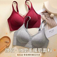 厂家直销跨境爆款秋冬无痕美背文胸小胸聚拢防下垂磨毛保暖内衣女