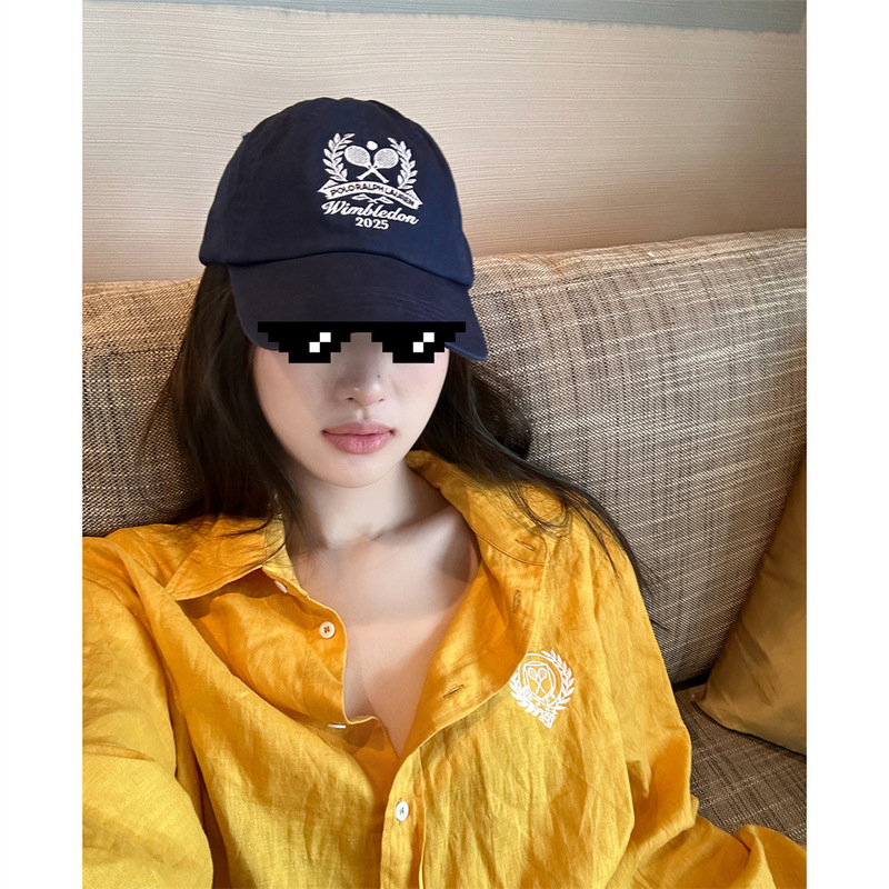 Wanantong Rl Wimbledon Limited Wimbledon Full Linen Embroidered Shirt Women's Summer Slim Shirt