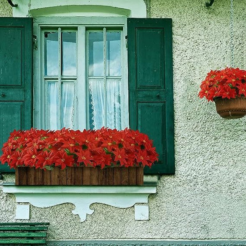 クロスボーダーシミュレーションクリスマス装飾造花大紅花屋外装飾家庭生け花装飾プラスチック花メーカー直販|undefined