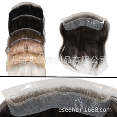 透明网蕾丝发际线自然真人发lacehairline4X18Cm现货手织真人发