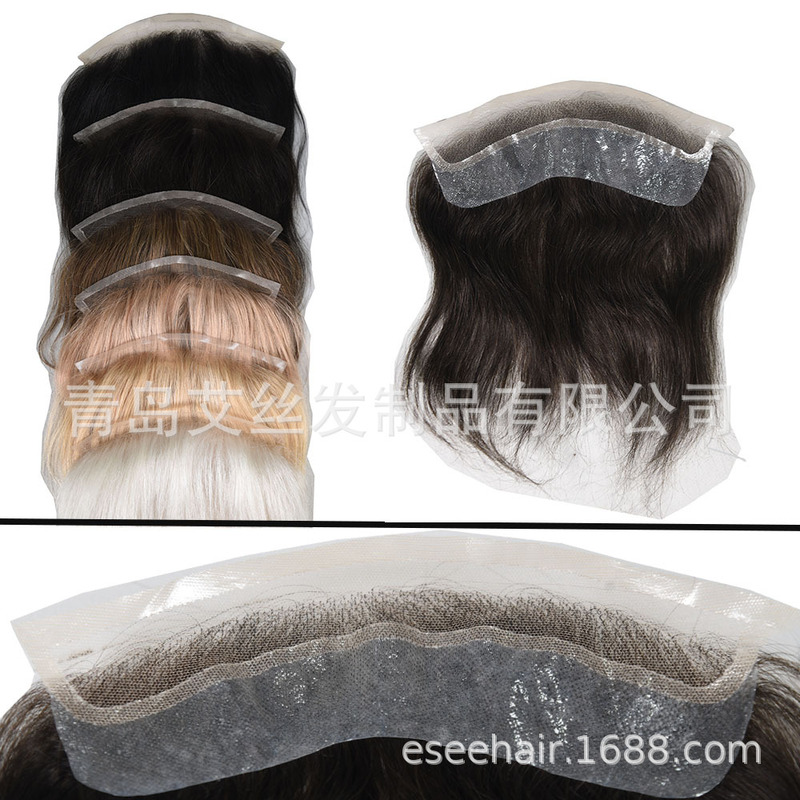 透明网蕾丝发际线自然真人发lacehairline4X18Cm现货手织真人发|undefined