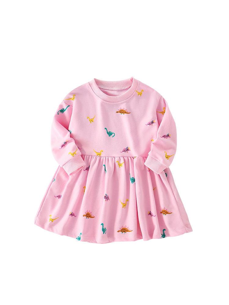 Vestido infantil malwee nuevo vestido casual de otoño para niños pequeños y medianos en Europa y los Estados Unidos vestido de baño de cuello redondo vestido de princesa de manga larga