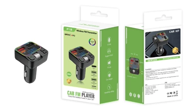 Cross-Border Car Bluetooth Mp3 Hands-Free Call P18 New Car Fm Transmitter Qc3.0+Pd20W Dual Fast Charging (Car mp3) - color-box-wrapped
