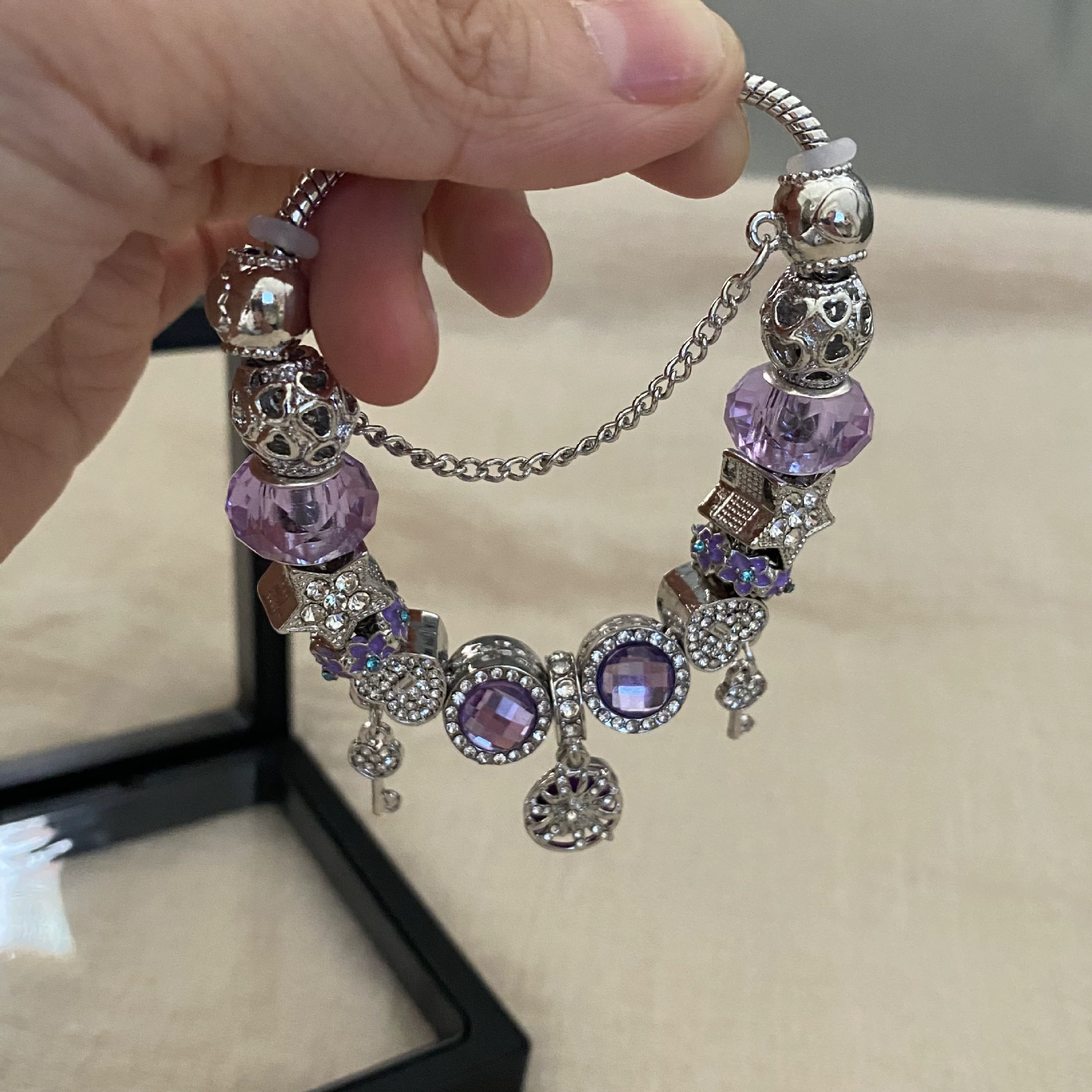 Подвеска с аметистом, бисер bracelet, ювелирные изделия, стиль light luxury