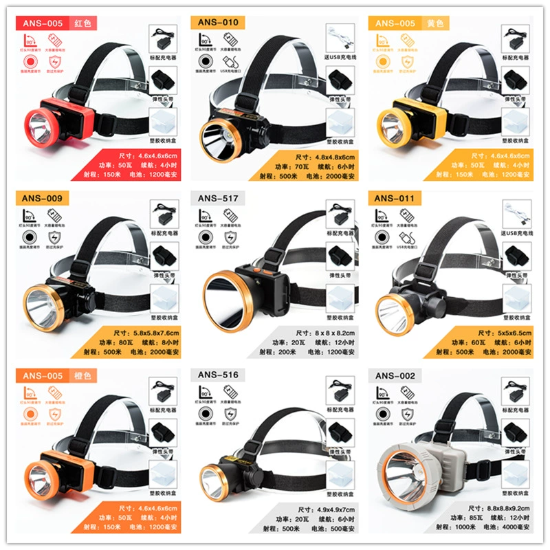 Светодиодный налобный фонарь Сильный свет супер яркий длительный срок службы дикий открытый ночная рыбалка специальный Шахтерский фонарь налобное освещение большой емкости