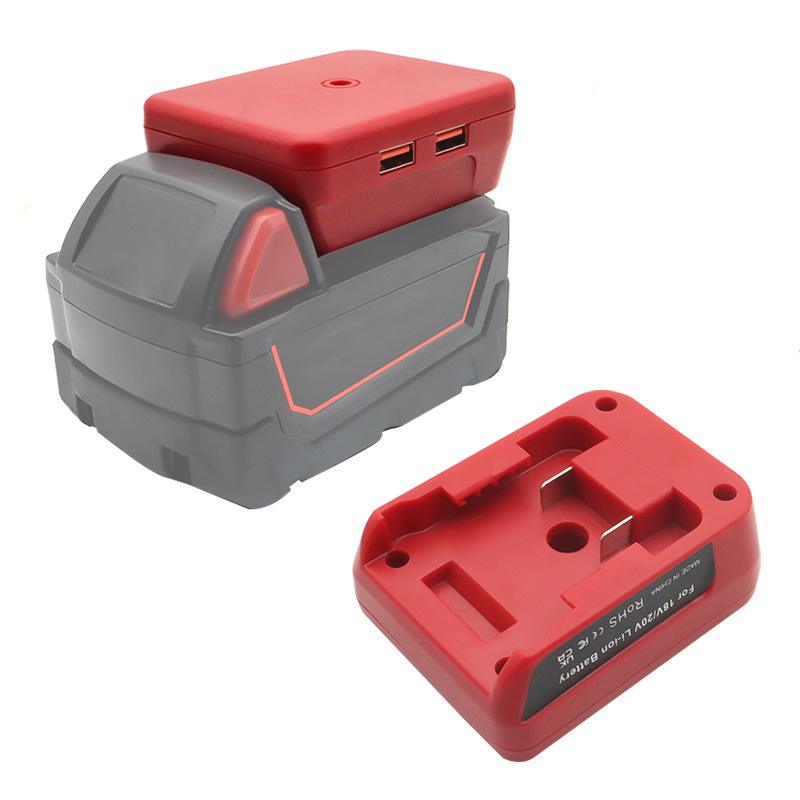 Battery adapter fits Milwaukee mivaukee m18 lithium battery with dual usb quick charge qc3.0