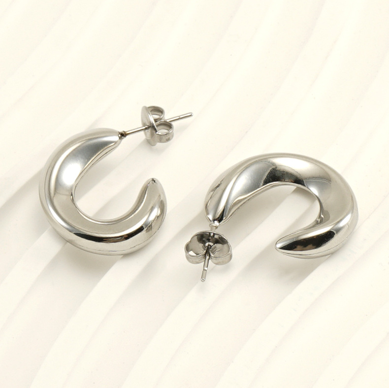 1 Pair Retro U Shape Plating Stainless Steel 18k Gold Plated Ear Studs display picture 2