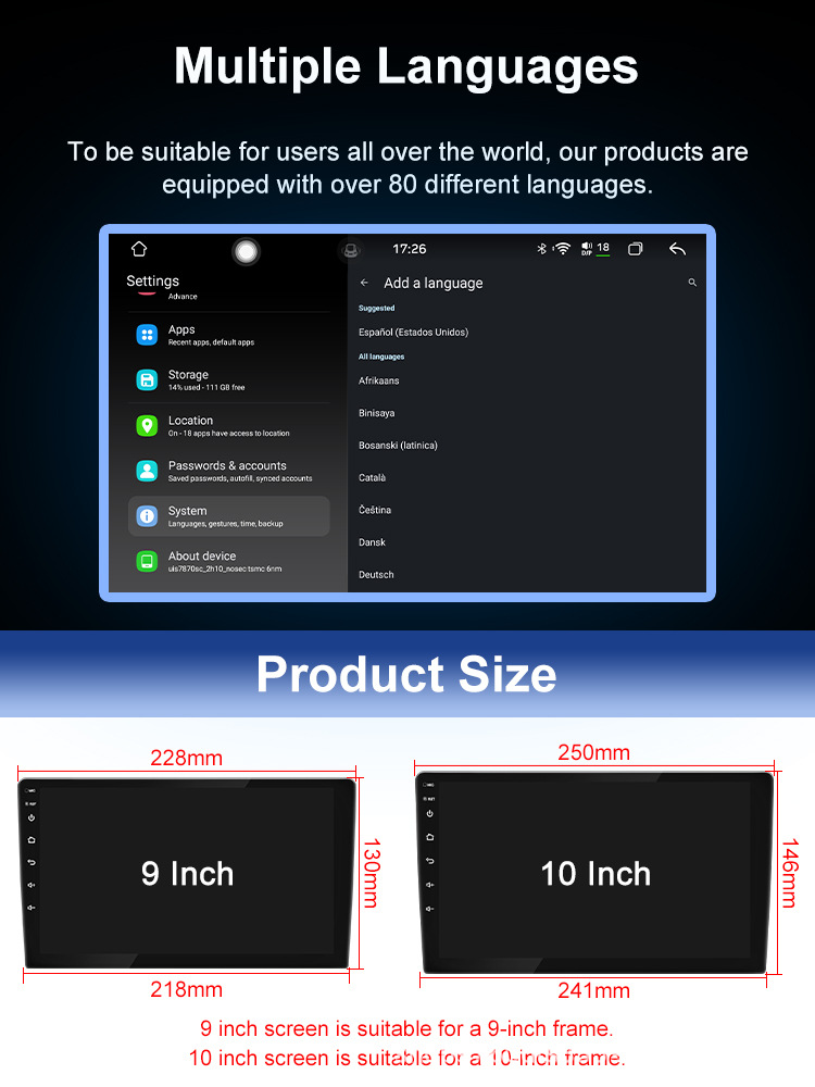 Cross-border 9inch 10inch FYT7865 Android Universal Device 8+128 Reverse Camera Bluetooth Carplay Car Navigation